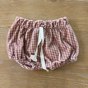 Emile & Ida pink gingham terry cloth bloomers/shorts size 3 months